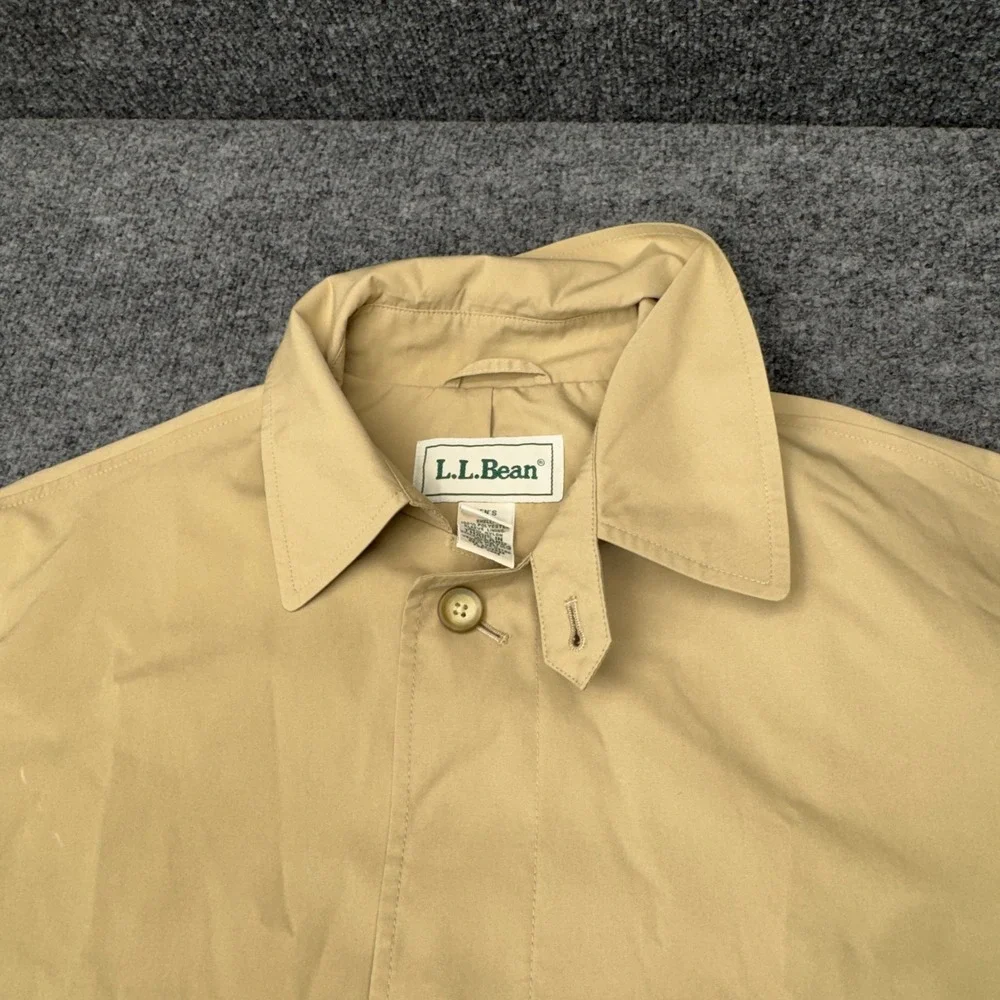 Vintage LL Bean Trench Coat Mens XL Tan Rain Overcoat Mac Jacket Oxford 0X723